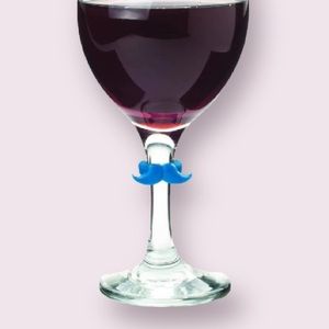 Joie 6pc Mustache Wine Charms in Multicolor